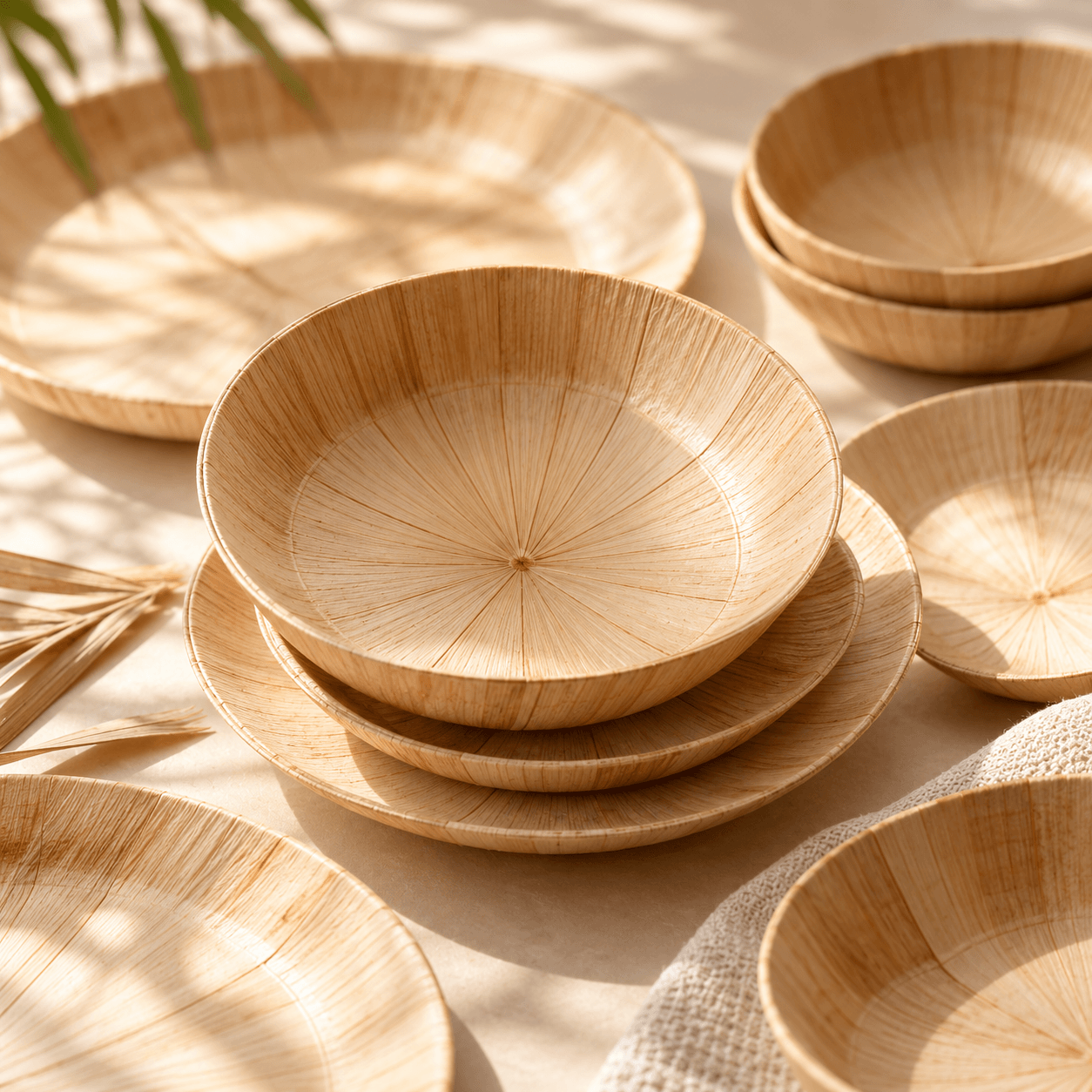 Natural areca tableware