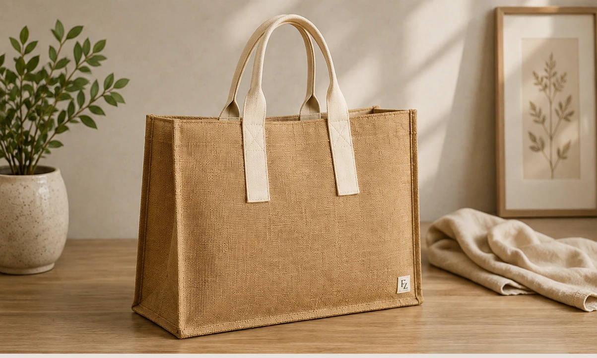 Structured Jute Shopper Bag