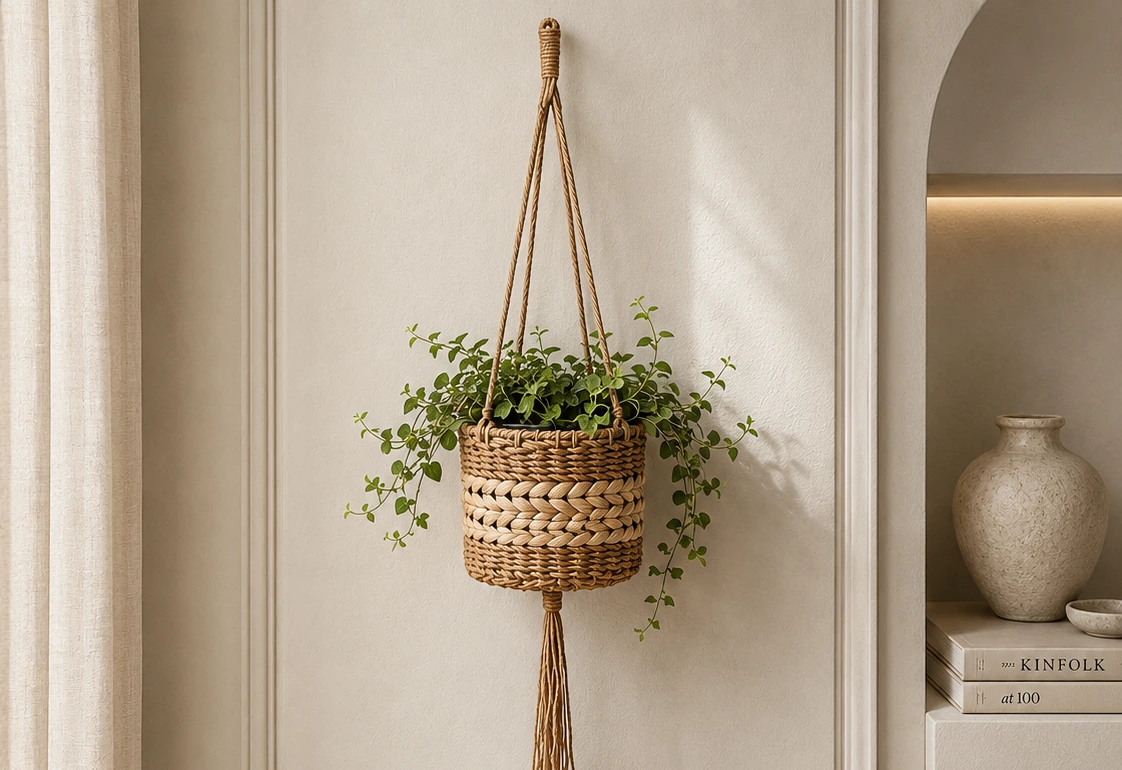 Rope-Hung Planter Basket
