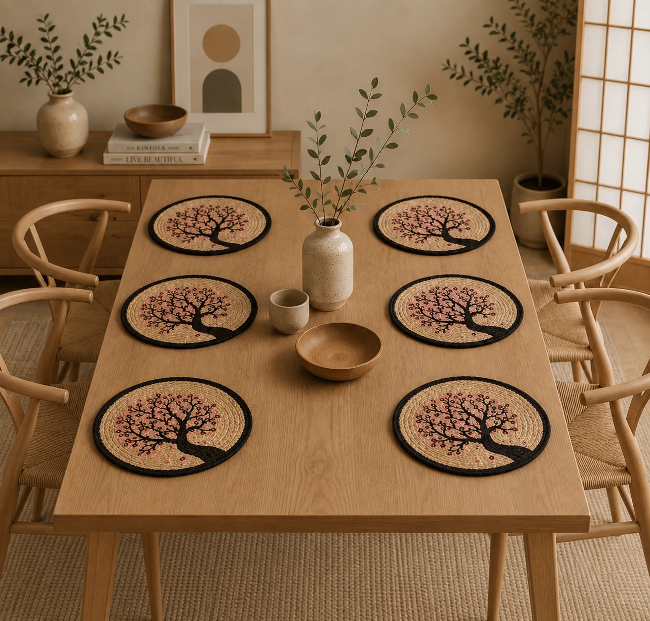Round Tree-Motif Placemats
