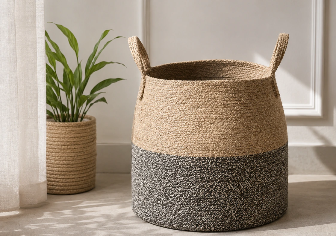 Two-Tone Soft-Sided Storage Basket