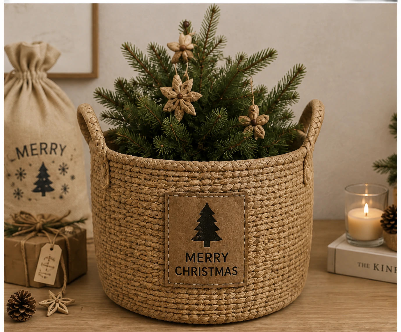 Christmas Woven Gift Basket